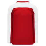 Athletic Knit (AK) LB153A-208 Adult Red/White Box Lacrosse Jersey