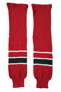Modelline 1980s New Jersey Devils Away Red Knit Ice Hockey Socks