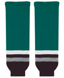 Modelline 1990s Anaheim Mighty Ducks Away Eggplant/Jade Knit Ice Hockey Socks