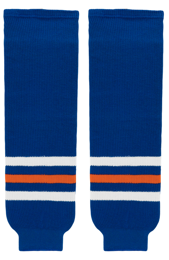 Modelline 1980s Edmonton Oilers Away Royal Blue Knit Ice Hockey Socks