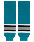 Athletic Knit (AK) HS630-636 San Jose Sharks Teal Knit Ice Hockey Socks