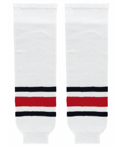 Modelline 2009-2016 Columbus Blue Jackets Away White Knit Ice Hockey Socks