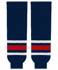 Athletic Knit (AK) HS630-890 2010 Columbus Blue Jackets Navy Knit Ice Hockey Socks - CLOSEOUT