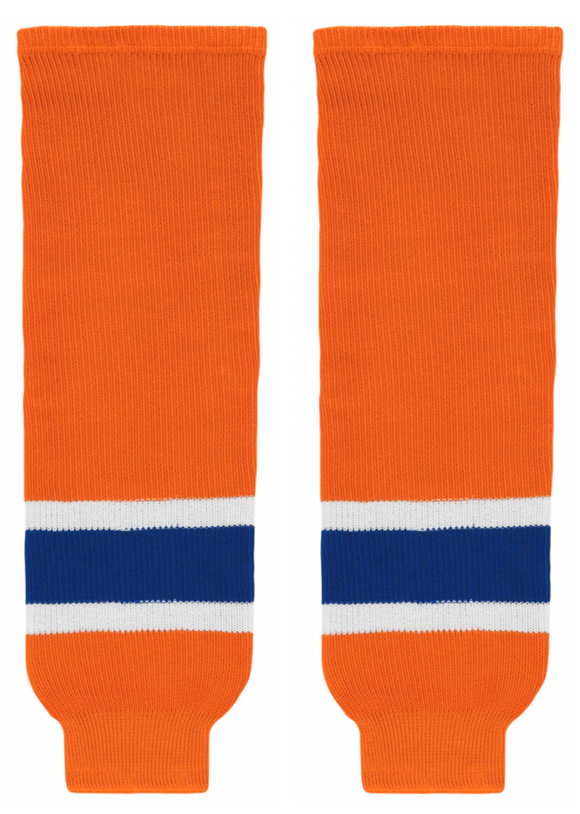 Modelline 2014 - 2017 Edmonton Oilers Third Orange Knit Ice Hockey Socks