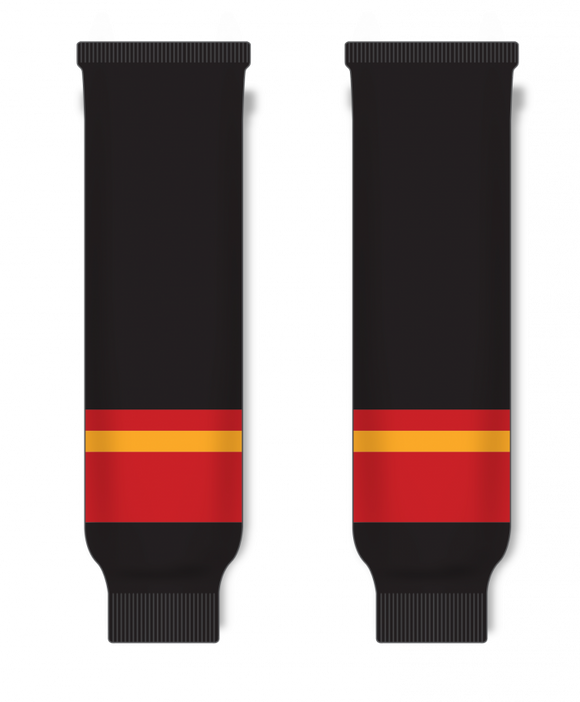 Modelline 1995-2009 Calgary Flames Home Black Knit Ice Hockey Socks