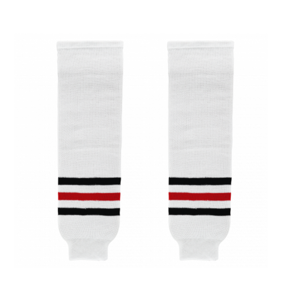 Athletic Knit (AK) HS630-305 Chicago Blackhawks White Knit Ice Hockey Socks