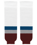 Modelline Colorado Avalanche Away White Knit Ice Hockey Socks -