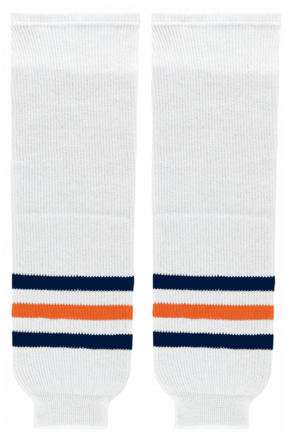 Athletic Knit (AK) HS630-371 2017 Edmonton Oilers White Knit Ice Hockey Socks