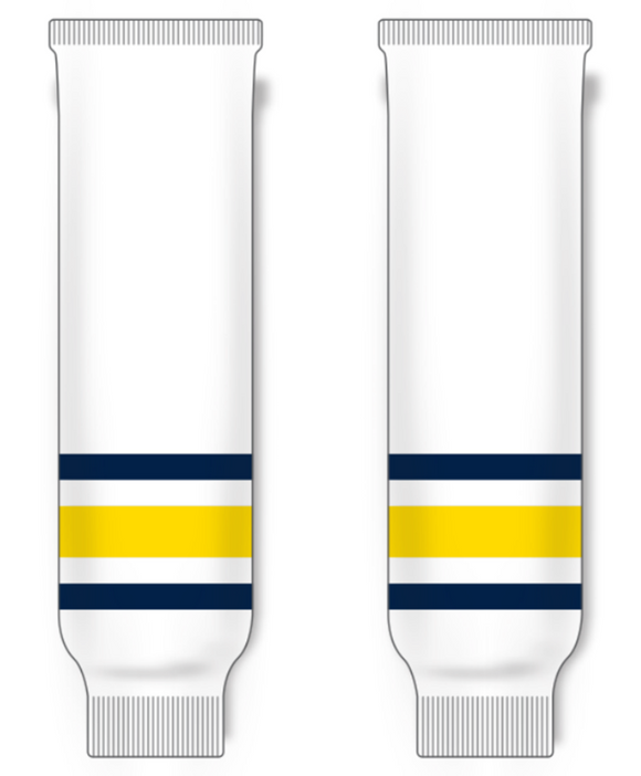 Modelline University of Michigan Wolverines Home White Knit Ice Hockey Socks