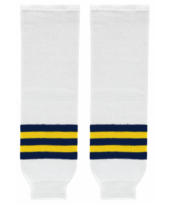 Modelline University of Michigan Wolverines (New) Home White Knit Ice Hockey Socks