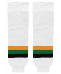 Athletic Knit (AK) HS630-407 Minnesota North Stars White with Black Stripe Knit Ice Hockey Socks