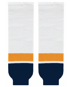 Athletic Knit (AK) HS630-872 2013 Nashville Predators White Knit Ice Hockey Socks