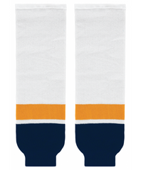 Athletic Knit (AK) HS630-872 2013 Nashville Predators White Knit Ice Hockey Socks - CLOSEOUT