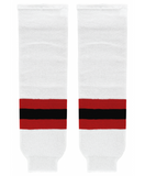 Modelline New Jersey Devils Away White Knit Ice Hockey Socks