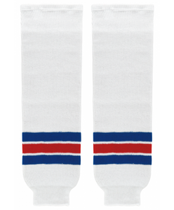 Athletic Knit (AK) HS630-313 New York Rangers White Knit Ice Hockey Socks