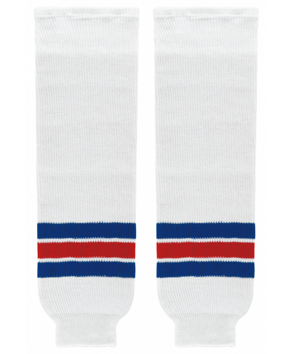 Athletic Knit (AK) HS630-313 New York Rangers White Knit Ice Hockey Socks
