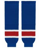 Athletic Knit (AK) HS630-812 New York Rangers Royal Blue Knit Ice Hockey Socks