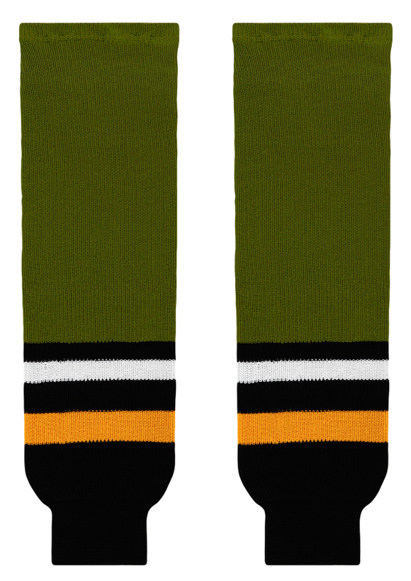 Modelline North Bay Battalion Away Olive Green Knit Ice Hockey Socks