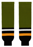 Modelline North Bay Battalion Away Olive Green Knit Ice Hockey Socks