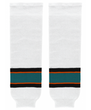 Modelline 2007-13 San Jose Sharks Away White Knit Ice Hockey Socks