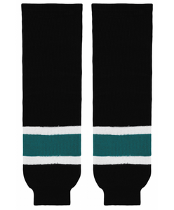 Athletic Knit (AK) HS630-634 2008 San Jose Sharks Third Black Knit Ice Hockey Socks