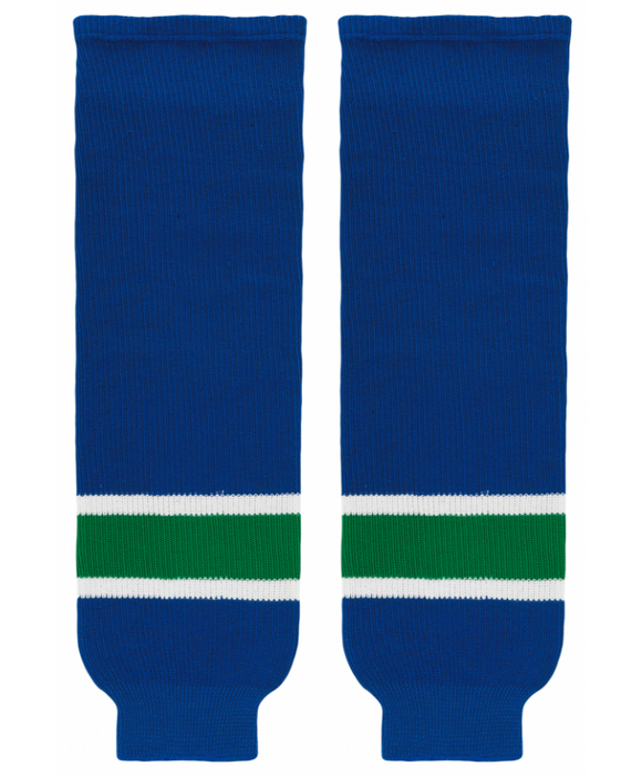 Modelline 1976-77 Vancouver Canucks Away Royal Blue Knit Ice Hockey Socks