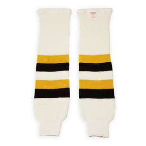 Modelline 2019 Boston Bruins Winter Classic White/Gold/Black Knit Ice Hockey Socks