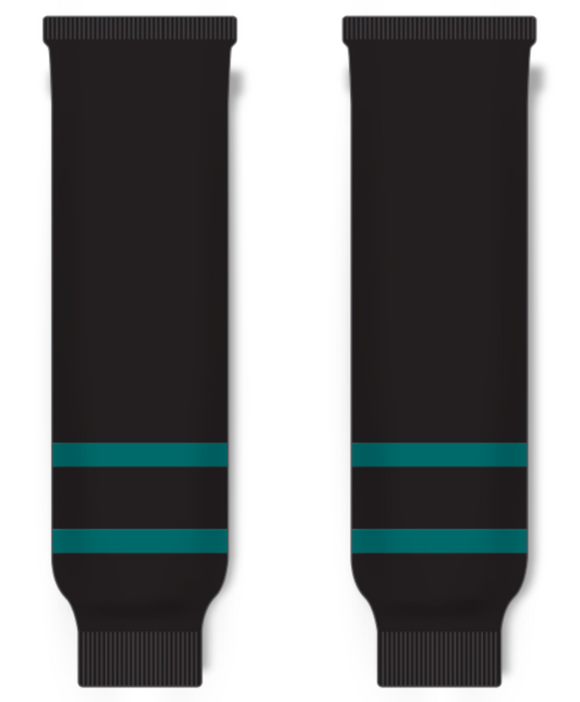 Modelline San Jose Sharks Alternate Black Knit Ice Hockey Socks