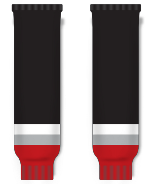 Modelline St. John's Fog Devils Away Black Knit Ice Hockey Socks