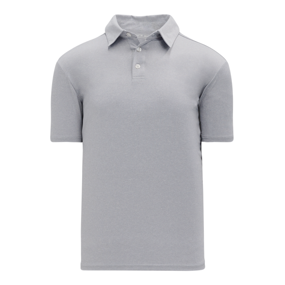 Athletic Knit (AK) A1810L-020 Ladies Heather Grey Short Sleeve Polo Shirt