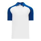 Athletic Knit (AK) A1815A-207 Adult White/Royal Blue Short Sleeve Polo Shirt