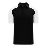 Athletic Knit (AK) A1815A-221 Adult Black/White Short Sleeve Polo Shirt