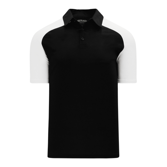 Athletic Knit (AK) A1815Y-221 Youth Black/White Short Sleeve Polo Shirt