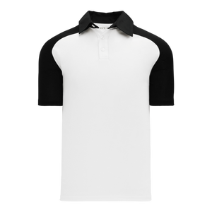 Athletic Knit (AK) A1815A-222 Adult White/Black Short Sleeve Polo Shirt