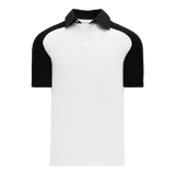 Athletic Knit (AK) A1815A-222 Adult White/Black Short Sleeve Polo Shirt