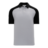Athletic Knit (AK) A1815A-920 Adult Heather Grey/Black Short Sleeve Polo Shirt