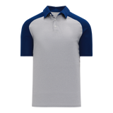 Athletic Knit (AK) A1815A-921 Adult Heather Grey/Navy Short Sleeve Polo Shirt