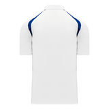 Athletic Knit (AK) A1820A-207 Adult White/Royal Blue Short Sleeve Polo Shirt
