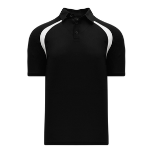 Athletic Knit (AK) A1820A-221 Adult Black/White Short Sleeve Polo Shirt