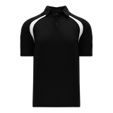 Athletic Knit (AK) A1820A-221 Adult Black/White Short Sleeve Polo Shirt
