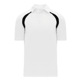 Athletic Knit (AK) A1820A-222 Adult White/Black Short Sleeve Polo Shirt