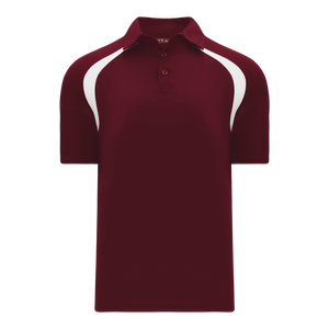 Athletic Knit (AK) A1820A-233 Adult Maroon/White Short Sleeve Polo Shirt