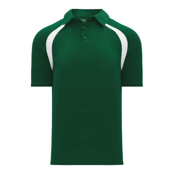 Athletic Knit (AK) A1820Y-260 Youth Dark Green/White Short Sleeve Polo Shirt