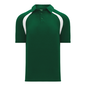 Athletic Knit (AK) A1820A-260 Adult Dark Green/White Short Sleeve Polo Shirt