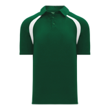 Athletic Knit (AK) A1820A-260 Adult Dark Green/White Short Sleeve Polo Shirt