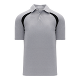Athletic Knit (AK) A1820A-920 Adult Heather Grey/Black Short Sleeve Polo Shirt
