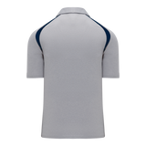 Athletic Knit (AK) A1820A-921 Adult Heather Grey/Navy Short Sleeve Polo Shirt