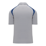 Athletic Knit (AK) A1820A-922 Adult Heather Grey/Royal Blue Short Sleeve Polo Shirt