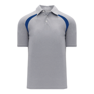 Athletic Knit (AK) A1820Y-922 Youth Heather Grey/Royal Blue Short Sleeve Polo Shirt