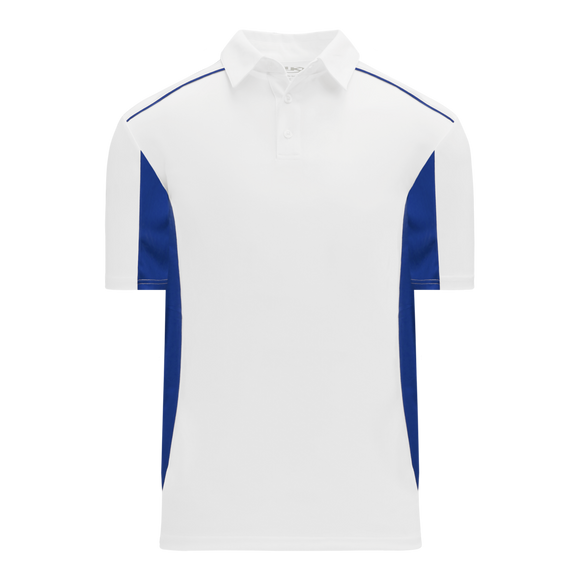Athletic Knit (AK) A1825Y-207 Youth White/Royal Blue Short Sleeve Polo Shirt